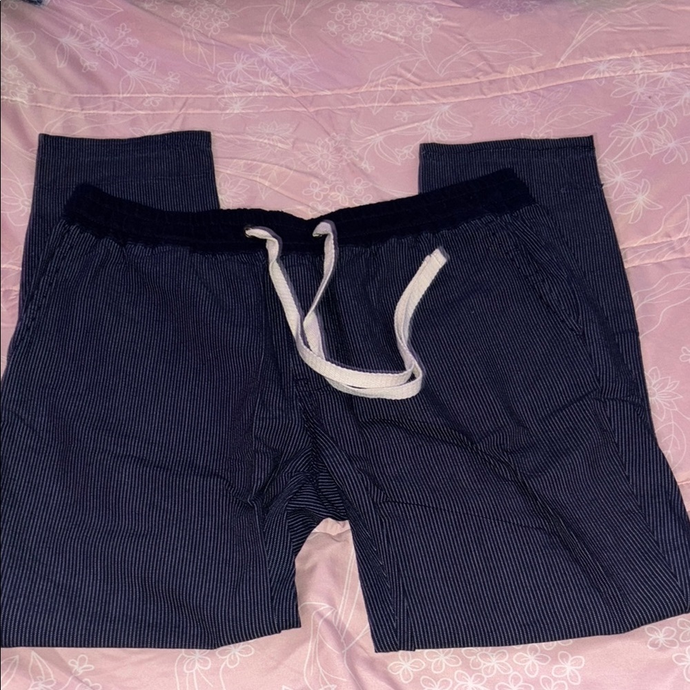 J. Crew Blue and White Joggers with Relaxed Fit
